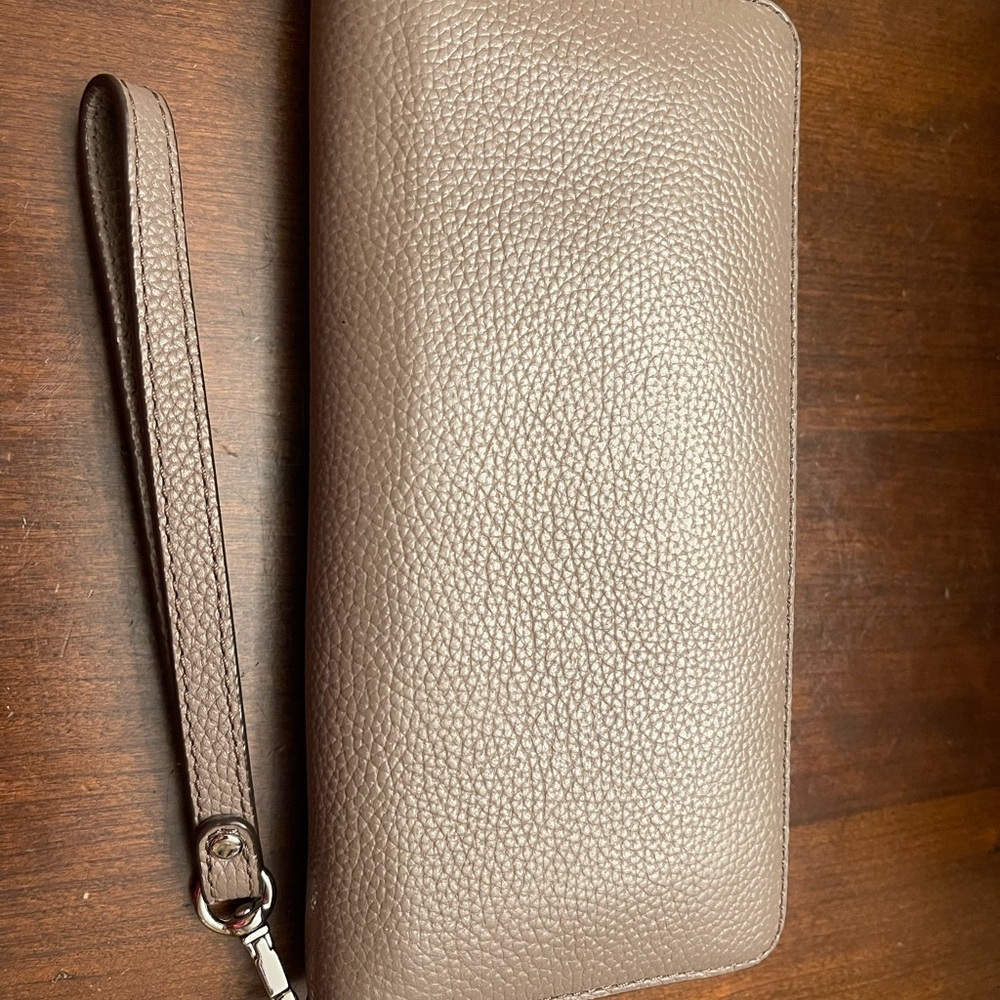 Michael Kors Taupe Leather Wristlet Wallet - Picture 4 of 10